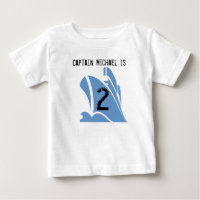 Ship Captain Customizable 2nd Birthday Tshirt