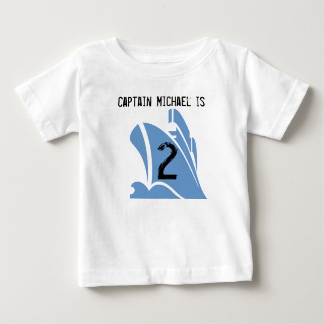 Ship Captain Customizable 2nd Birthday Tshirt (Front)