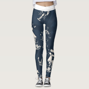 Ship Compass Sea Shells Leggings