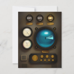 Ship Control Panel Machine Age Personalized Card