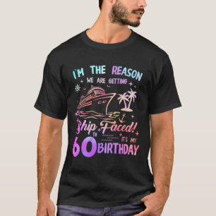 Ship Faced 60th Birthday Cruise 60 Year Old Cruisi T-Shirt
