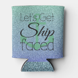 Ship Faced Can Cooler Glitter Ombre
