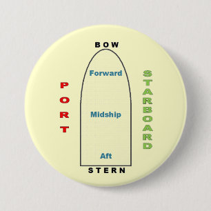 Ship Geography Yellow 3 Inch Round Button
