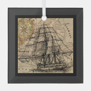 ship glass ornament
