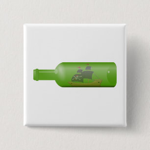 Ship in a bottle 2 inch square button