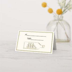 Ship in a Bottle Gold - Ivory BG Escort Card