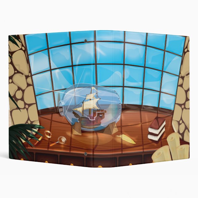 Ship in a Bottle on the sea Binder (Background)