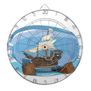 Ship in a Bottle on the sea Dartboard