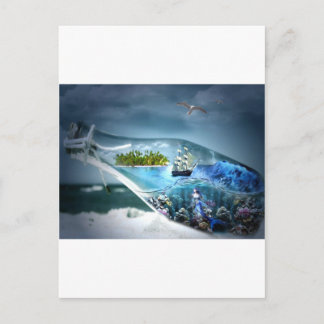 Ship in a Bottle Postcard