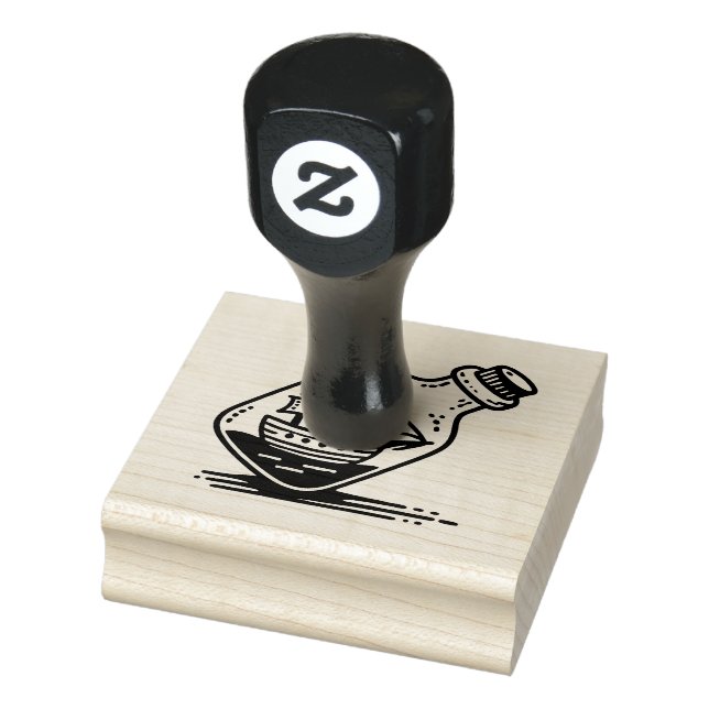Ship in a Bottle  Rubber Stamp (Stamp)