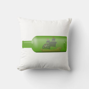 Ship in a bottle throw pillow