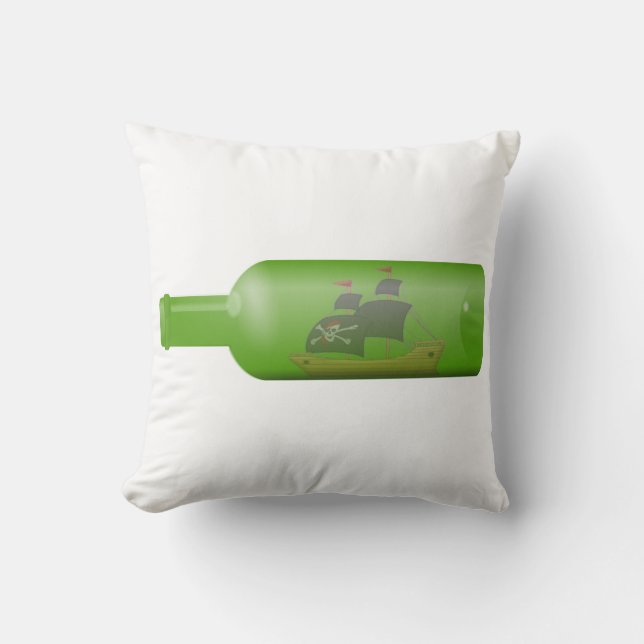 Ship in a bottle throw pillow (Front)