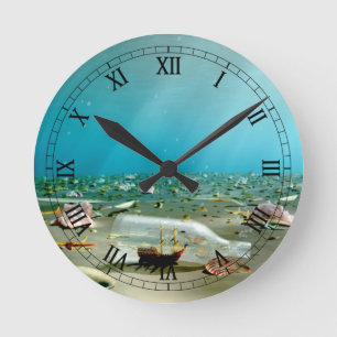 Ship-in-a-Bottle Wreck Clock