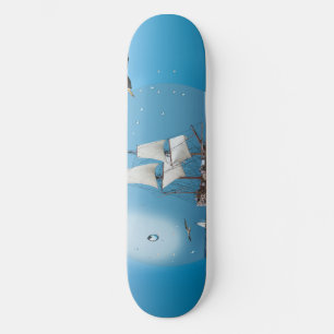 Ship in a light bulb skateboard