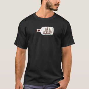 Ship In Bottle  Vintage Ship Sailing In Ocean Retr T-Shirt