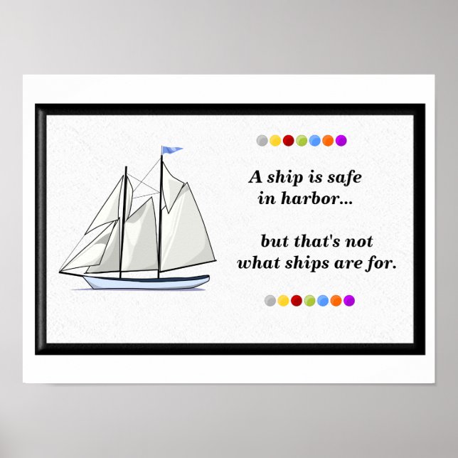 Ship in harbour poster (Front)