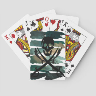 Ship in Storm with Skull and Crossed Swords Playing Cards