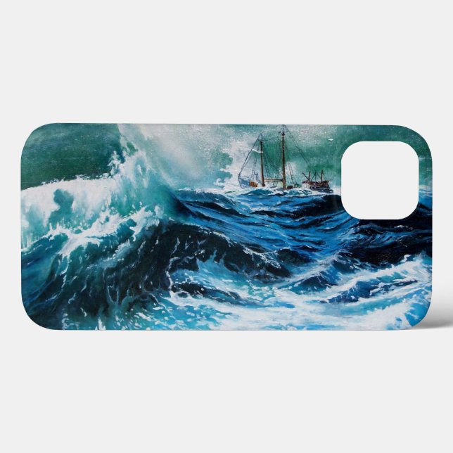 Ship In the Sea in Storm Case-Mate iPhone Case (Back (Horizontal))