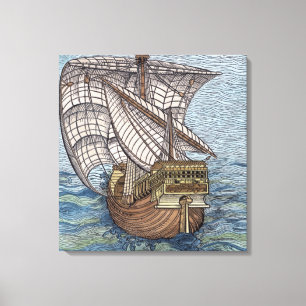 Ship of Columbus'Time' Canvas Print