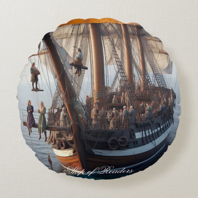 Ship of Readers 06 Round Pillow (Front)