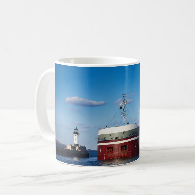 Ship on Lake Superior Joseph Block Coffee Mug (Front Left)