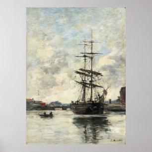 Ship on the Touques Eugene Boudin(French, 1824-189 Poster