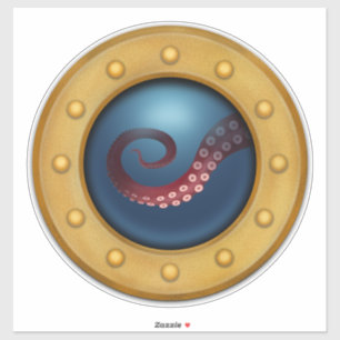 Ship Porthole Octopus Kid's Room Nautical Sailing