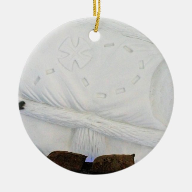 Ship Room at Hotel de Glace, Quebec, Canada Ceramic Ornament (Front)