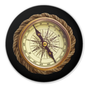 Ship’s Compass ~ Navigational Device ~ * ~ Ceramic Knob