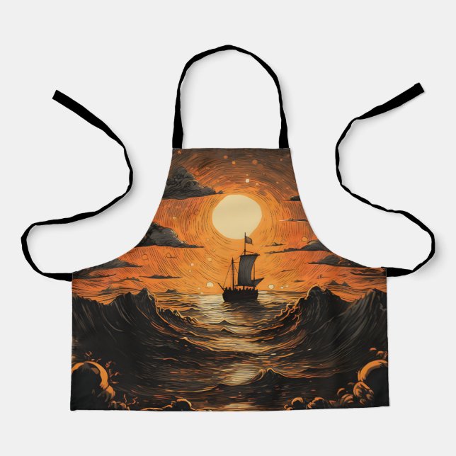 Ship sailing in the night  apron (Front)