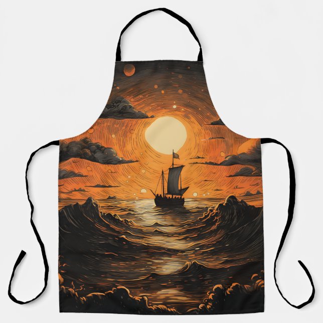 Ship sailing in the night  apron (Front)