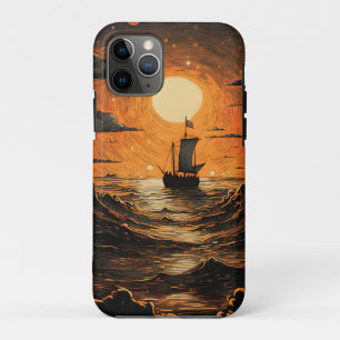 Ship sailing in the night iPhone 11 pro case