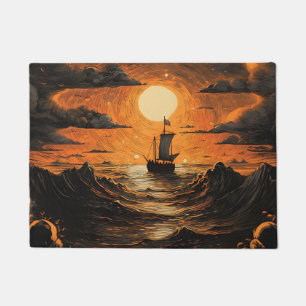 Ship sailing in the night doormat