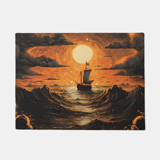 Ship sailing in the night  doormat (Front)