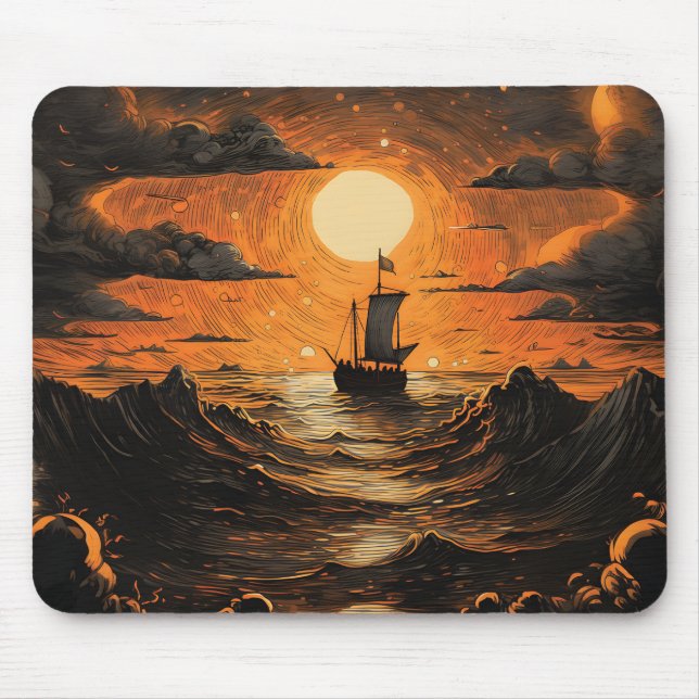 Ship sailing in the night  mouse pad (Front)