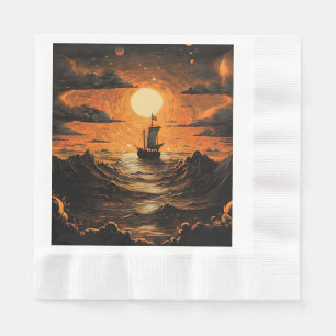 Ship sailing in the night  napkin