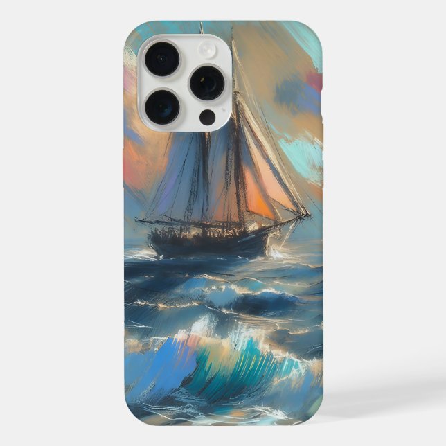 Ship Sailing On The Sea iPhone Case (Back)