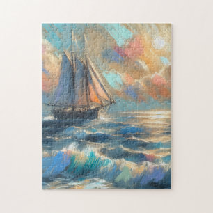 Ship Sailing On The Sea Jigsaw Puzzle
