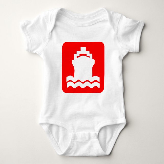 Ship Shape - Red Baby Bodysuit (Front)