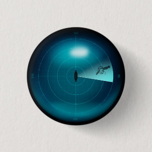 Ship Sonar Image of a Kraken Nautical Steampunk 1 Inch Round Button