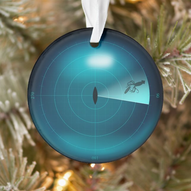 Ship Sonar Screen Kraken Giant Squid Nautical Ornament (Tree)