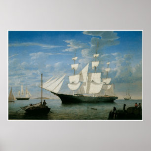 Ship star Light in Boston Harbour, 1854 Poster