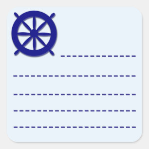 Ship Steering Wheel Icon Square Sticker
