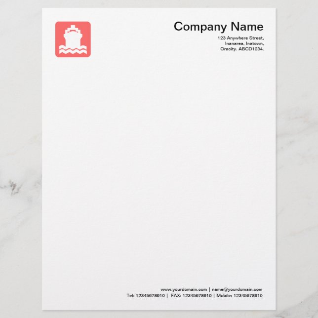 Ship Symbol - Tropical Pink Letterhead (Front)
