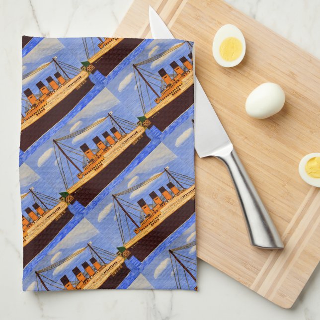 Ship Titanic  Kitchen Towel (Quarter Fold)