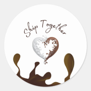 Ship Together Valentine's Day Card Chocolate Heart Classic Round Sticker
