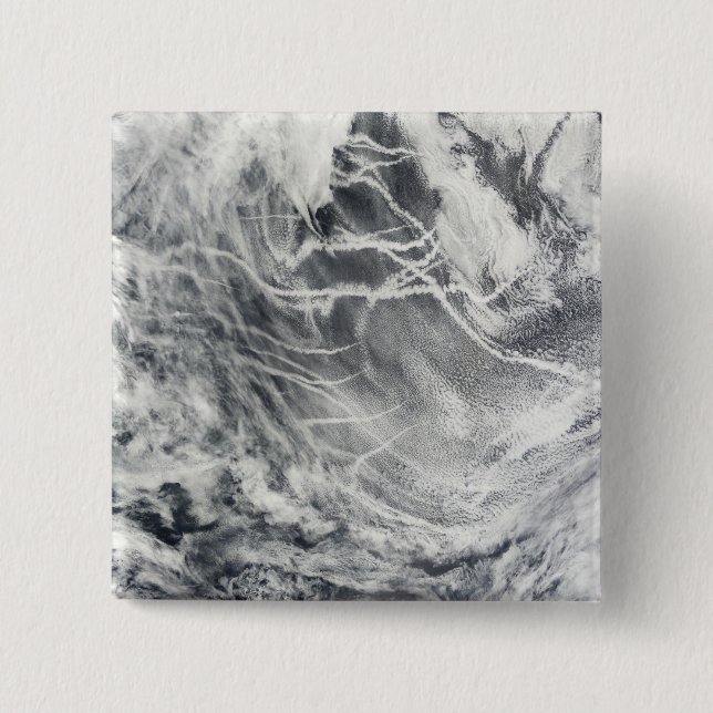 Ship tracks in the Pacific Ocean 2 Inch Square Button (Front)