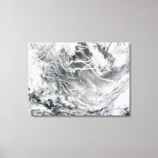 Ship tracks in the Pacific Ocean Canvas Print (Front)