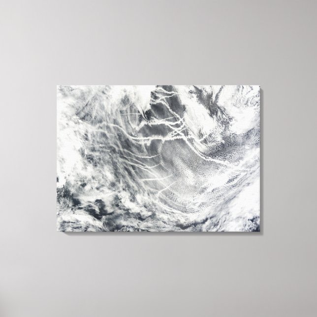 Ship tracks in the Pacific Ocean Canvas Print (Front)