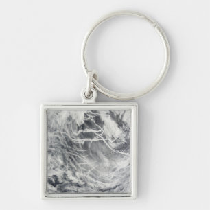 Ship tracks in the Pacific Ocean Keychain